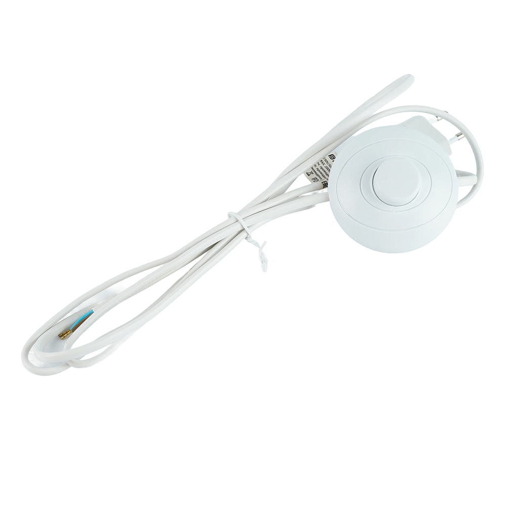 Сетевой шнур (с ножным выключателем) белый, DM106 от компании Ферон