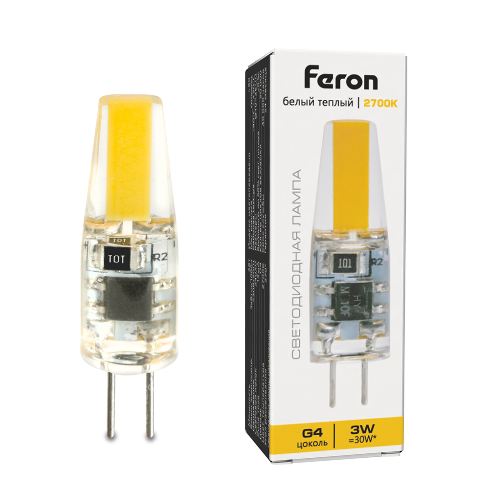 Лампа светодиодная Feron LB-423 G4 3W 230V 2700K от компании Ферон