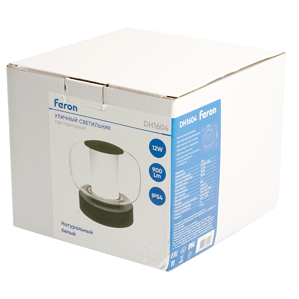 Светильник уличный светодиодный Feron DH1604, 12W, 900Lm, 4000K, черный от компании Ферон по цене 