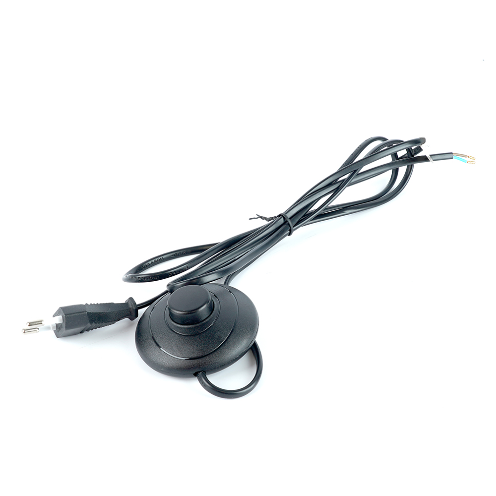 Сетевой шнур (с ножным выключателем) черный, DM106 от компании Ферон