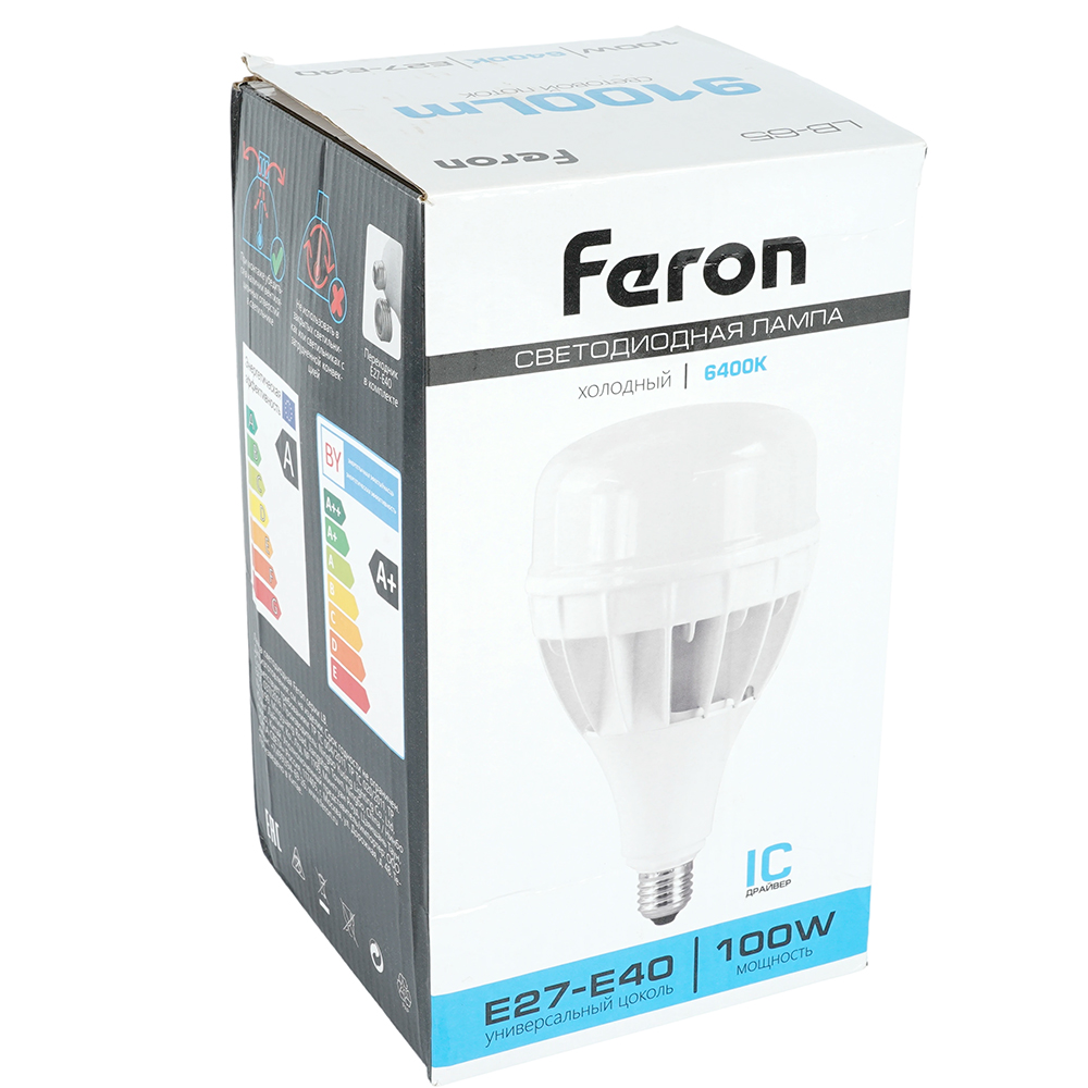 Лампа светодиодная Feron LB-65 E27-E40 100W 175-265V 6400K от компании Ферон
