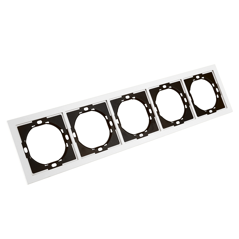 Рамка 5-местная, STEKKER, серия Мия, PFR00-3005-01, белая магнолия от компании Stekker