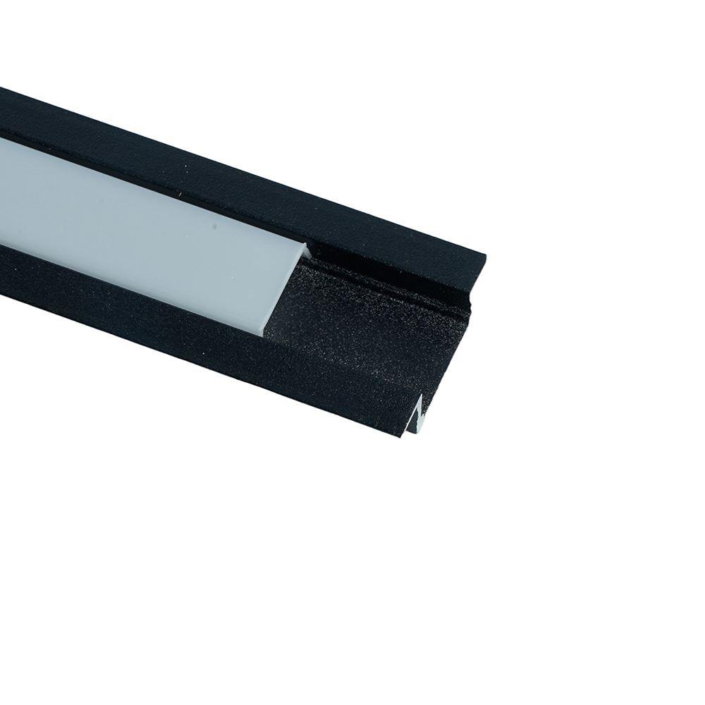 Купить Профиль алюминиевый "встраиваемый" без крепежей, черный, CAB251( в комплекте с матовым экраном, 2 заглушками) FERON по цене производителя в официальном интернет-магазине shop.feron.ru