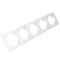 Рамка STEKKER, PFR00-7004-01 4-местная, пластик, серия Катрин, белый 39795