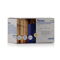 Светодиодная гирлянда Feron CL70 сеть 1,5х1,5м + 1.5м 230V 2700К, c питанием от сети, прозрачный шнур Светодиодная гирлянда Feron CL70 сеть 1,5х1,5м + 1.5м 230V 2700К, c питанием от сети, прозрачный шнур