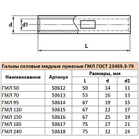 LD-GML-95-15 Гильза медная луженая ГМЛ 95-15  ГОСТ 23469.3-79 50614