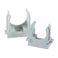 Крепеж-клипса для труб для прямого монтажа STEKKER PMPH25G серая в п/э D25 мм (упаковка 100 шт) 50765