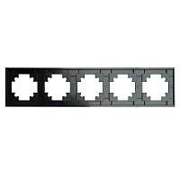 Рамка 5-местная, металл, STEKKER, MFR00-7005-05, серия Катрин, черный 50028