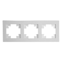 Рамка 3-местная, стекло, STEKKER, GFR00-7003-01, серия Катрин, белый матовый 49596