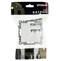 Выключатель 1-клавишный (механизм), STEKKER GLS10-7103-01, 250V, 10А, серия Катрин, белый 39298 Выключатель 1-клавишный (механизм), STEKKER GLS10-7103-01, 250V, 10А, серия Катрин, белый 39298