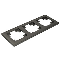 Рамка STEKKER, PFR00-7003-06 3-местная, пластик, серия Катрин, графит 39809 Рамка STEKKER, PFR00-7003-06 3-местная, пластик, серия Катрин, графит 39809