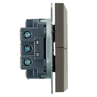 Выключатель 2-клавишный самовозвратный (механизм), STEKKER. 250В, 10А, серия Эмили, RSW10-5113-09, антрацит, soft touch 50367