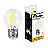 Лампа светодиодная Feron LB-61 Шарик E27 5W 230V 2700K 25581 Лампа светодиодная Feron LB-61 Шарик E27 5W 230V 2700K 25581