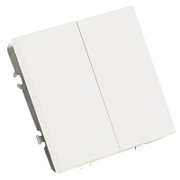 Выключатель 2-клавишный (механизм), STEKKER, 250В, 10А, серия Эмили,RSW10-5104-01, белый фарфор, soft touch 49866