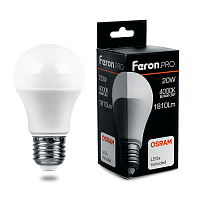Лампа светодиодная Feron.PRO LB-1020 Шар E27 20W 175-265V 4000K 38042 Лампа светодиодная Feron.PRO LB-1020 Шар E27 20W 175-265V 4000K 38042