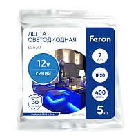 Светодиодная COB лента Feron LS630, 400SMD(2110)/ 7Вт/м 12V 5000*3*1.8мм синий, IP20 Артикул 48953 Светодиодная COB лента Feron LS630, 400SMD(2110)/ 7Вт/м 12V 5000*3*1.8мм синий, IP20 Артикул 48953