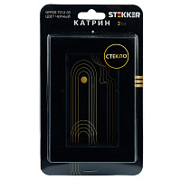 Рамка  2-местная (без перемычки), стекло, STEKKER, GFR00-7012-05, серия Катрин, черный 39571