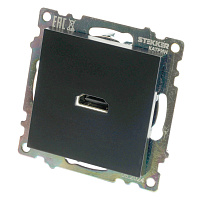 Розетка HDMI 2.1, Type A  (механизм), STEKKER GLS00-7118-05, серия Катрин, черный 50062 Розетка HDMI 2.1, Type A  (механизм), STEKKER GLS00-7118-05, серия Катрин, черный 50062