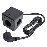 HM10-41-01 Удлинитель 3-местный с/з, 3x1мм2, 1.5м, 250В, 16А, 2USB+1С, 5V 3,1А, серия Comfort, черный 49657 HM10-41-01 Удлинитель 3-местный с/з, 3x1мм2, 1.5м, 250В, 16А, 2USB+1С, 5V 3,1А, серия Comfort, черный 49657