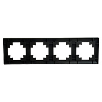 Рамка STEKKER, PFR00-7004-05 4-местная, пластик, серия Катрин, черный 39815