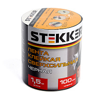 Лента  клейкая сверхсильная STEKKER 0,7*100 мм, 1,5 м. черная INTP9-0715-10 Лента  клейкая сверхсильная STEKKER 0,7*100 мм, 1,5 м. черная INTP9-0715-10