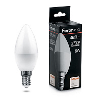 Лампа светодиодная Feron.PRO LB-1306 Свеча E14 6W 175-265V 2700K 38044 Лампа светодиодная Feron.PRO LB-1306 Свеча E14 6W 175-265V 2700K 38044