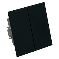 Переключатель 2-клавишный (механизм), STEKKER, 250В, 10А, серия Мия, RSW10-3107-05, черный бархат 50448