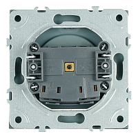 Розетка 1-местная с защитной шторкой (механизм), STEKKER,  б/з, 250В, 16А, серия Эмили, RST16-5109-09, антрацит, soft touch 49928