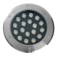 Светодиодный светильник тротуарный (грунтовый) Feron SP2804, 20W, AC/DC12V, низковольтный, 4000K, металлик, IP67  48454 Светодиодный светильник тротуарный (грунтовый) Feron SP2804, 20W, AC/DC12V, низковольтный, 4000K, металлик, IP67  48454