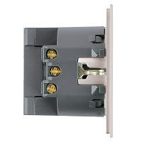 Розетка 1-местная з/ш с/з 16А + USB + Type C (механизм), STEKKER, 250В, 20W, серия Мия, RST16-3119-08, пудровый жемчуг 50482