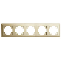 Рамка STEKKER, PFR00-7005-08 5-местная, пластик, серия Катрин, золото 49610 Рамка STEKKER, PFR00-7005-08 5-местная, пластик, серия Катрин, золото 49610