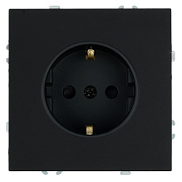 Розетка 1-местная с з/ш, с/з (механизм), СЗК, STEKKER, 250В, 16А, серия Эмили, RST16-5110-05ZK, черный уголь, soft touch 50251