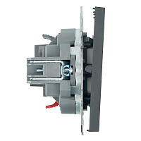 Выключатель 2-клавишный (механизм), СЗК, STEKKER, 250В, 10А, серия Эмили, RSW10-5104-10ZK, платиново-серый, soft touch 50239