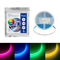 Светодиодная COB лента Feron LS531 576SMD(2110) 14Вт/м 24V 5000*10*1.8мм RGB, IP20