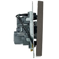 Выключатель 2-клавишный c индикатором (механизм), STEKKER, 250В, 10А, серия Эмили, RSW10-5102-09, антрацит, soft touch 49916