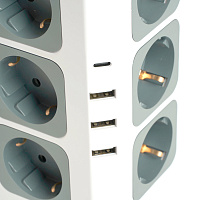 Удлинитель 12-местн с/з, 3x1мм2, 1.5 м,250В,16А, 3520Вт 3USB A + 1C 5V 3,4A, белый, серый серия Comfort HM10-61-01 49991 Удлинитель 12-местн с/з, 3x1мм2, 1.5 м,250В,16А, 3520Вт 3USB A + 1C 5V 3,4A, белый, серый серия Comfort HM10-61-01 49991