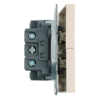 Выключатель 2-клавишный (механизм), STEKKER, 250В, 10А, серия Эмили, RSW10-5104-08, кашемир, soft touch 49892