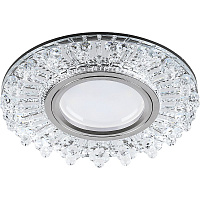 Светильник встраиваемый с LED подсветкой Feron CD944 потолочный MR16 G5.3 прозрачный, хром Светильник встраиваемый с LED подсветкой Feron CD944 потолочный MR16 G5.3 прозрачный, хром
