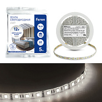Светодиодная LED лента Feron LS607, 60SMD(5050)/m 14.4W/m 12V 5m 4000К Артикул 48290 Светодиодная LED лента Feron LS607, 60SMD(5050)/m 14.4W/m 12V 5m 4000К Артикул 48290