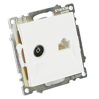 Розетка телевизионная 1-местная (механизм), STEKKER GLS00-7106-01, 75 Ом, 5-862МГц, серия Катрин, белый 49181 Розетка телевизионная 1-местная (механизм), STEKKER GLS00-7106-01, 75 Ом, 5-862МГц, серия Катрин, белый 49181