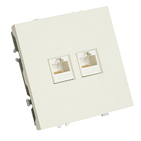 Розетка компьютерная 2-местная RJ-45 (механизм), STEKKER,  серия Эмили, RST00-5111-01, белый фарфор, soft touch  49874 Розетка компьютерная 2-местная RJ-45 (механизм), STEKKER,  серия Эмили, RST00-5111-01, белый фарфор, soft touch  49874