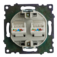 Розетка компьютерная 2-местная RJ-45 (механизм) STEKKER GLS00-7109-03 , серия Катрин, серебро 50005 Розетка компьютерная 2-местная RJ-45 (механизм) STEKKER GLS00-7109-03 , серия Катрин, серебро 50005