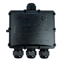 Распределительная коробка STEKKER LD553, количество вводов: 4, поликарбонат, нейлон, цвет черный, размер 163,1*151,6*59,4мм. 50555