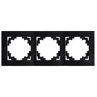 Рамка 3-местная, металл, STEKKER MFR00-7003-05, серия Катрин, черный 50020