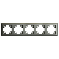 Рамка STEKKER, PFR00-7005-06 5-местная, пластик, серия Катрин, графит 39811 Рамка STEKKER, PFR00-7005-06 5-местная, пластик, серия Катрин, графит 39811