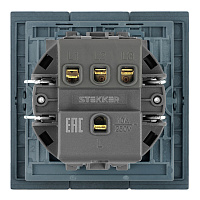 Выключатель 3-клавишный (механизм), STEKKER, 250В, 10А, серия Мия, RSW10-3108-05, черный бархат 50444