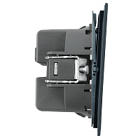 Выключатель 2-клавишный c индикатором (механизм), STEKKER, 250В, 10А, серия Мия, RSW10-3102-05, черный бархат 50446