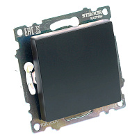 Выключатель 1-клавишный (механизм)STEKKER GLS10-7103-05, 250В, 10А, серия Катрин, черный 39603 Выключатель 1-клавишный (механизм)STEKKER GLS10-7103-05, 250В, 10А, серия Катрин, черный 39603