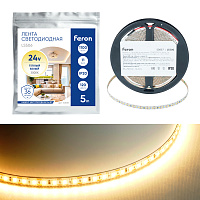 Лента светодиодная 120SMD(2835)/м 11Вт/м 24V 5000*8*1.22мм 3000К, LS506 FERON