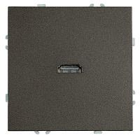 Розетка HDMI 2.0 Type A (механизм), STEKKER, серия Эмили, RST00-5118-09, антрацит, soft touch 50168